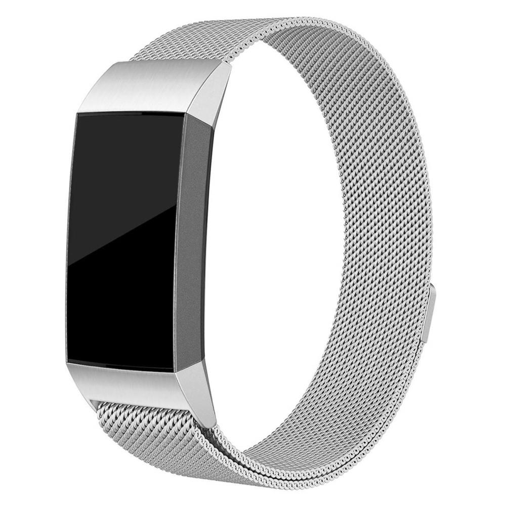 Armbånd Milanese Loop Fitbit Charge 3/4 sølv