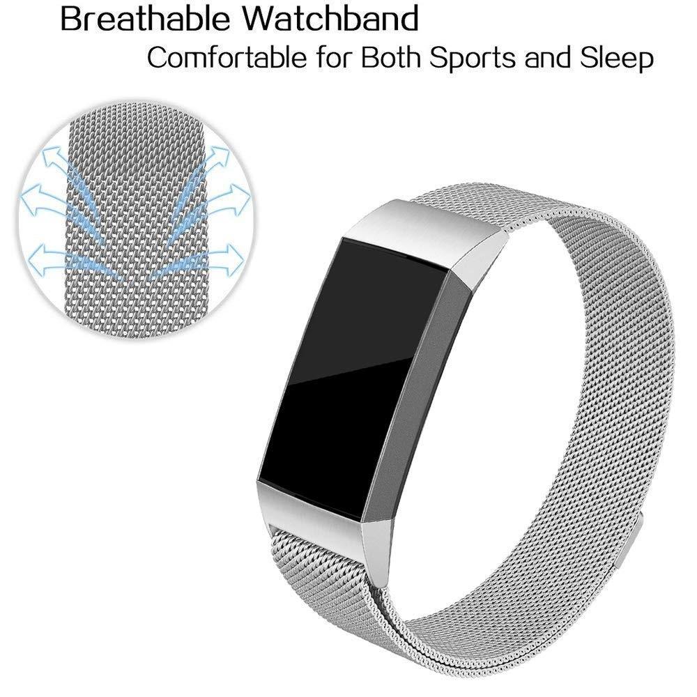 flertal besværlige bred Armbånd Milanese Loop Fitbit Charge 3/4 sølv - køb online