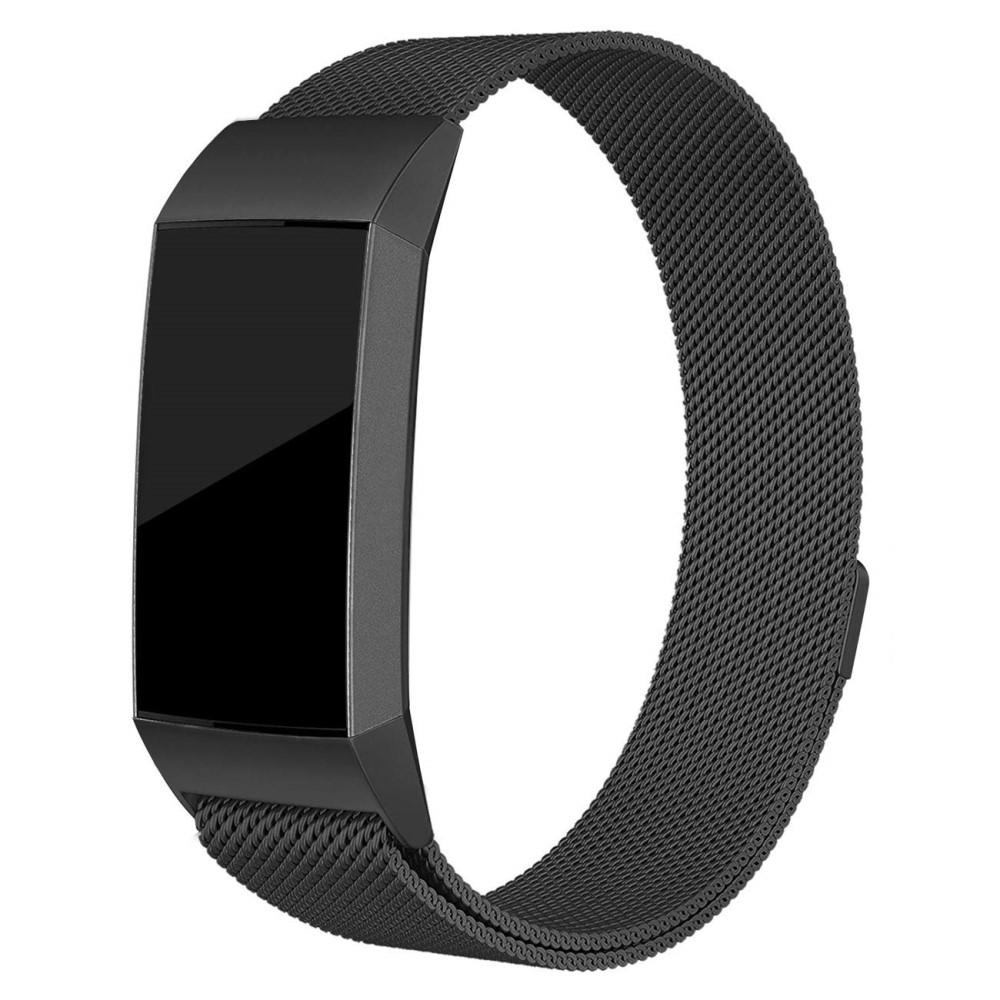 Armbånd Milanese Loop Fitbit Charge 3/4 sort