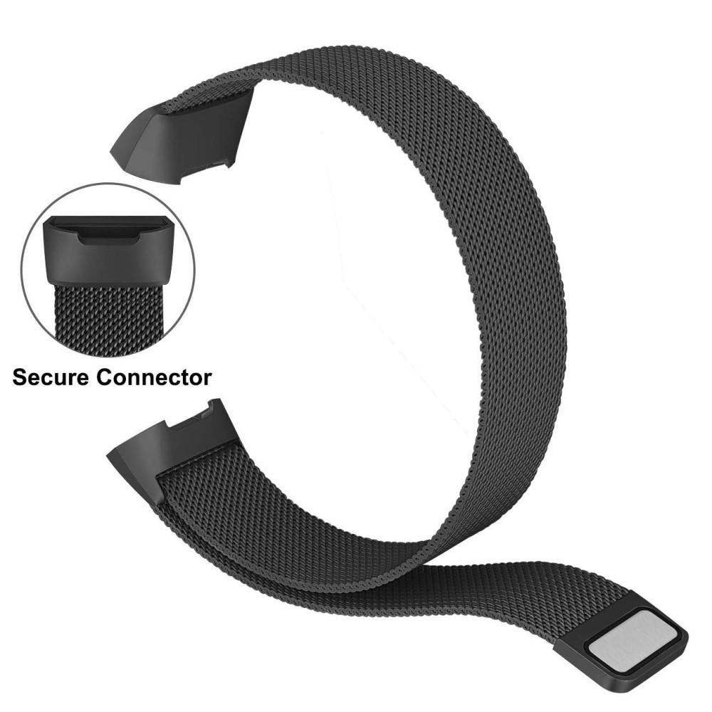 Armbånd Milanese Loop Fitbit Charge 3/4 sort