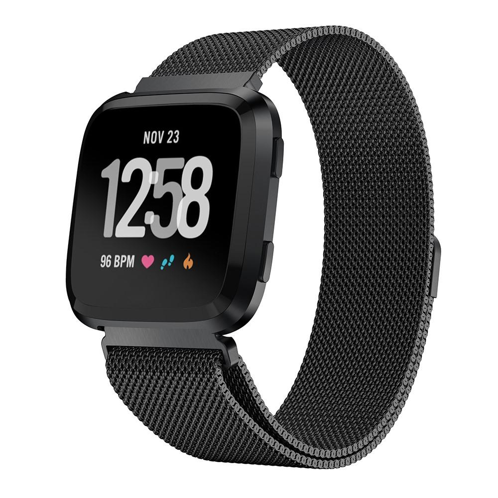 Armbånd Milanese Loop Fitbit Versa/Versa 2 sort