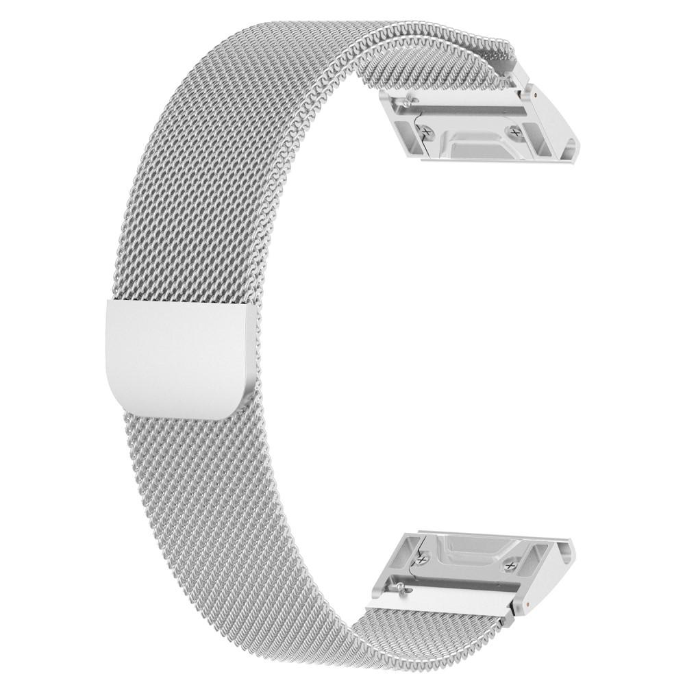 Armbånd Milanese Loop Garmin Fenix 3/5X/5X Plus/6X/6X Pro sølv