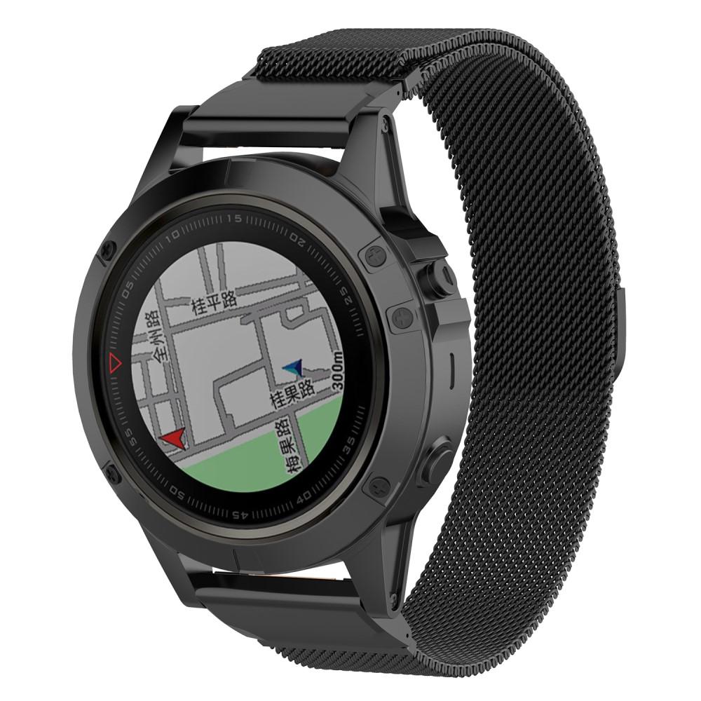 Armbånd Milanese Loop Garmin Epix Pro 51mm Gen 2 sort