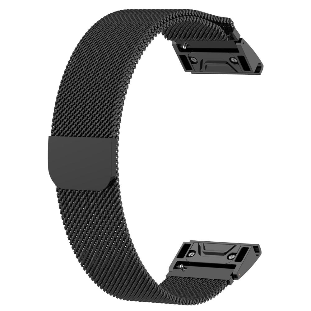 Armbånd Milanese Loop Garmin Fenix 7X sort