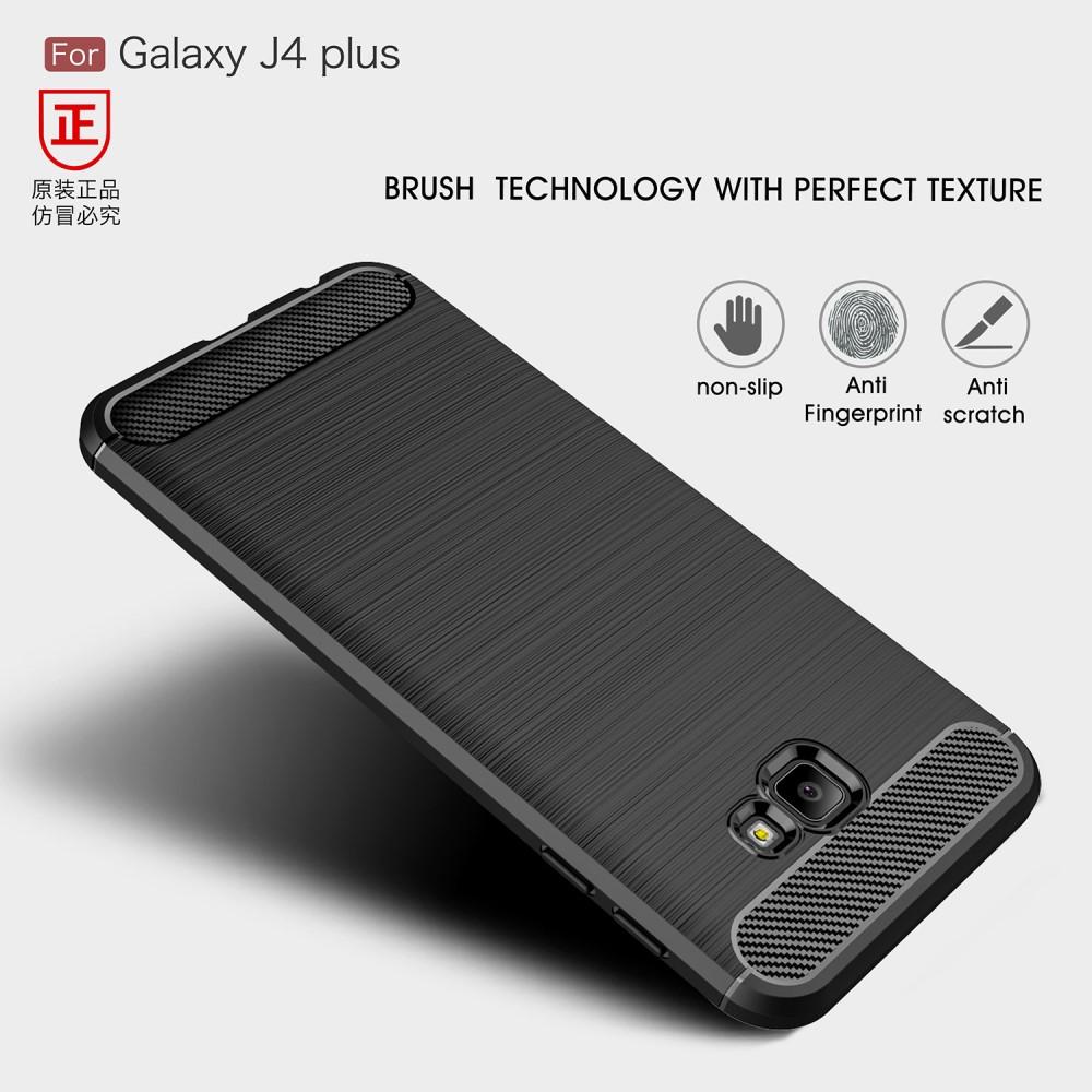 Samsung Galaxy J4 Plus 2018 Cover TPU Brushed Sort