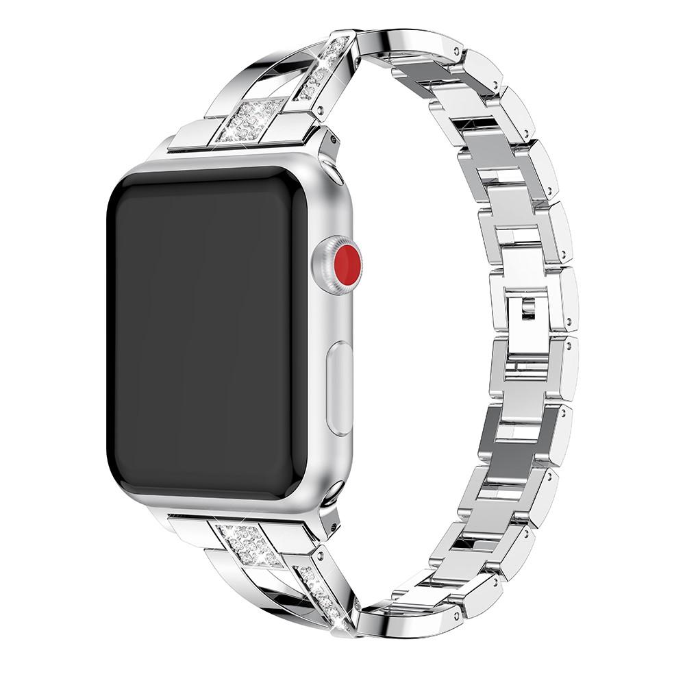 Crystal Bracelet Apple Watch 45mm Series 8 Silver