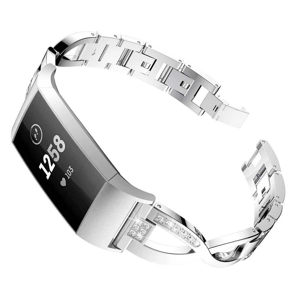 Crystal Bracelet Fitbit Charge 3/4 Silver