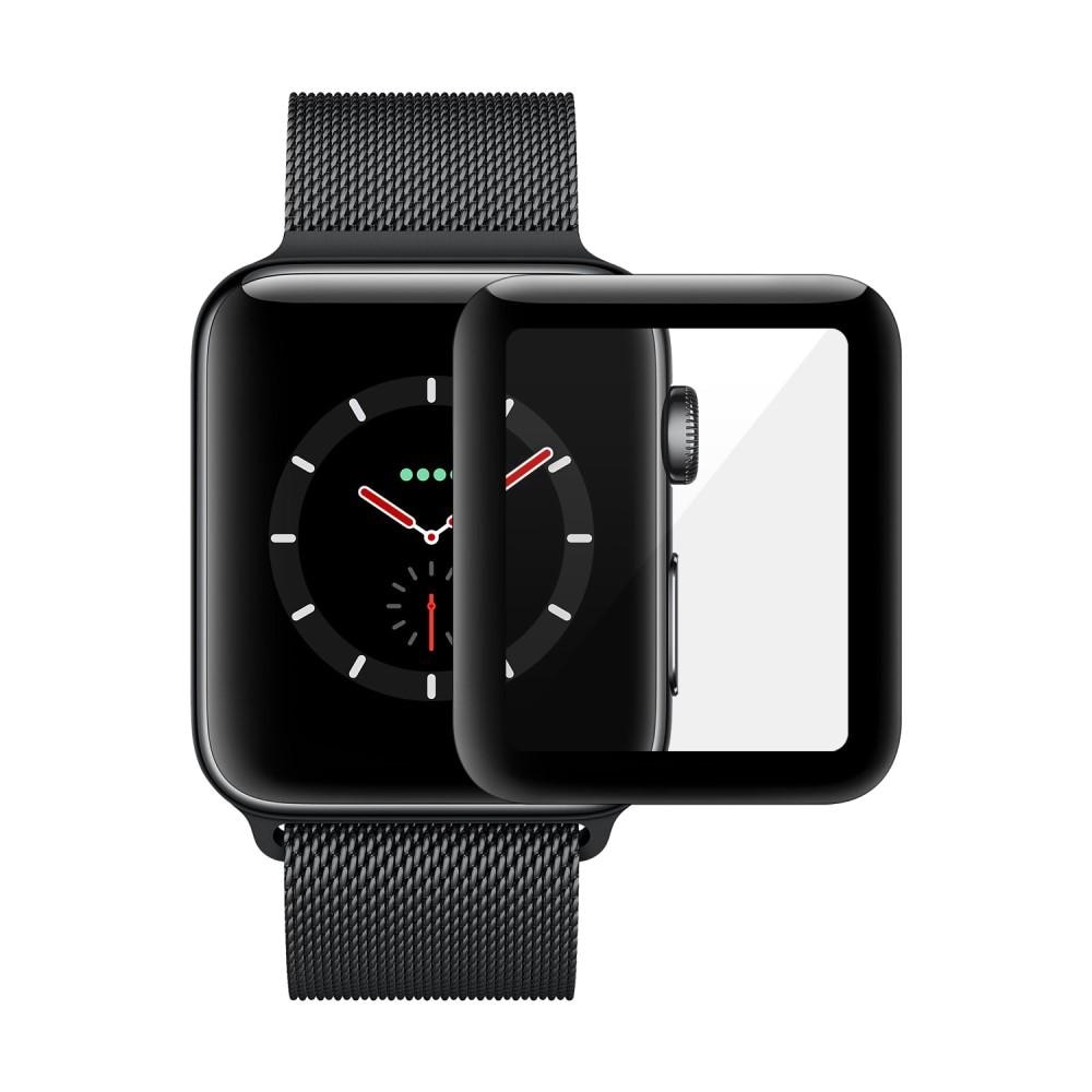 Full-fit Hærdet Glas Skærmbeskytter Apple Watch 38mm sort