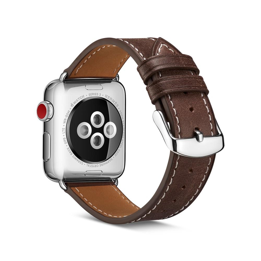 Læderrem Apple Watch 41mm Series 7 brun