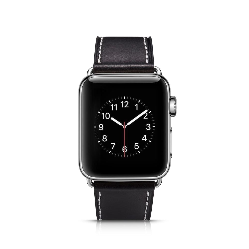 Læderrem Apple Watch 41mm Series 8 sort