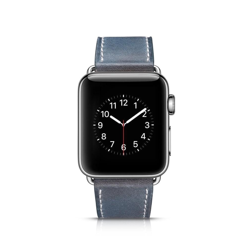 Læderrem Apple Watch 45mm Series 8 blå