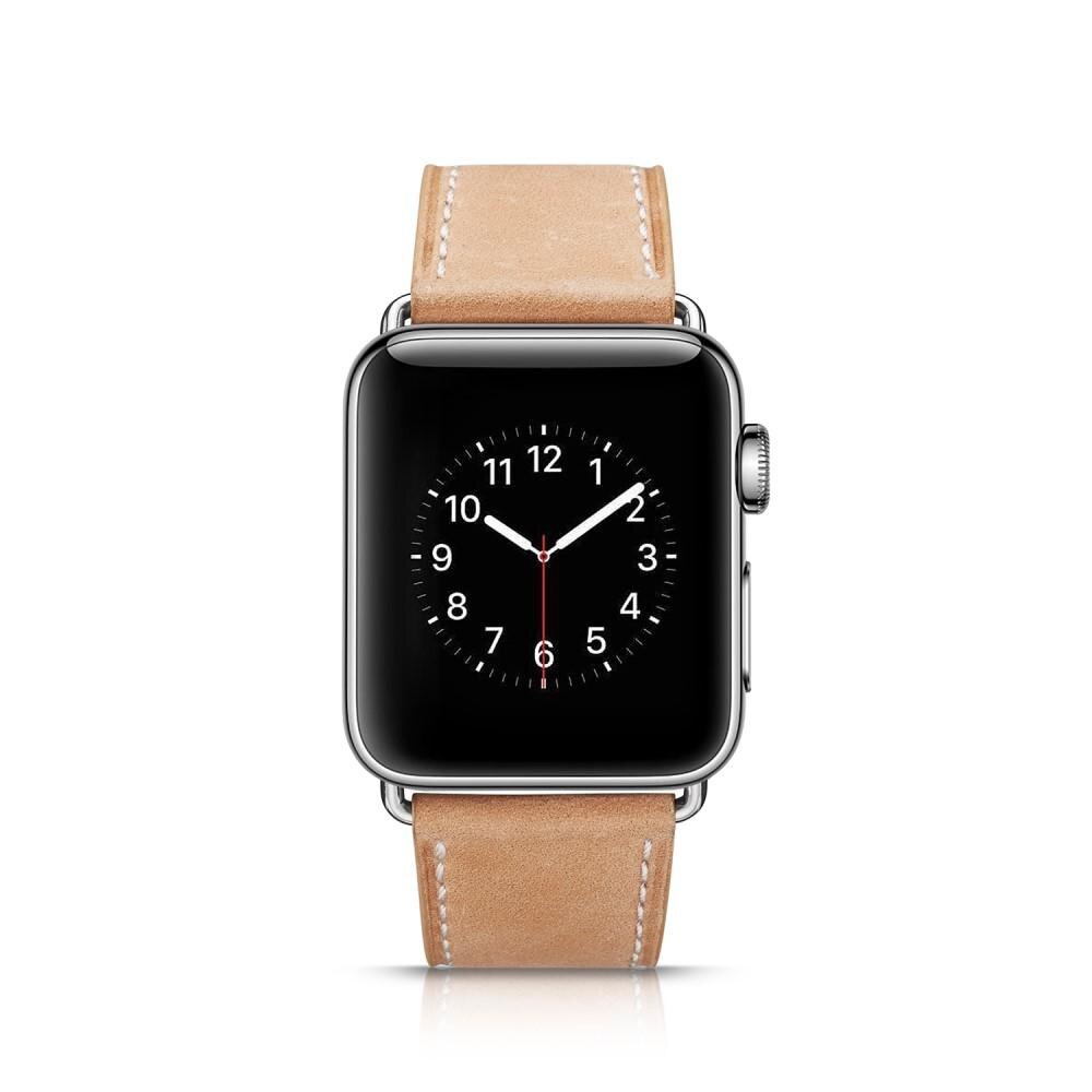 Læderrem Apple Watch 42/44/45 mm khaki