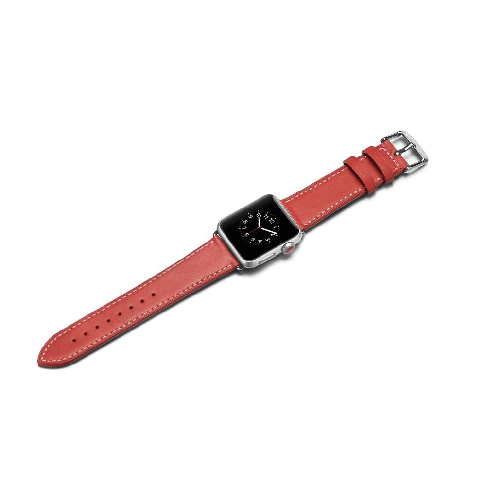 Læderrem Apple Watch 41mm Series 8 rød