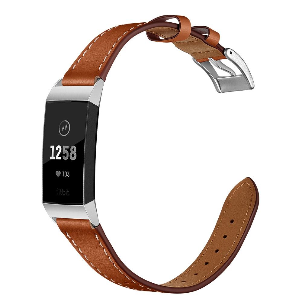 Læderrem Fitbit Charge 3/Charge 4 Brun