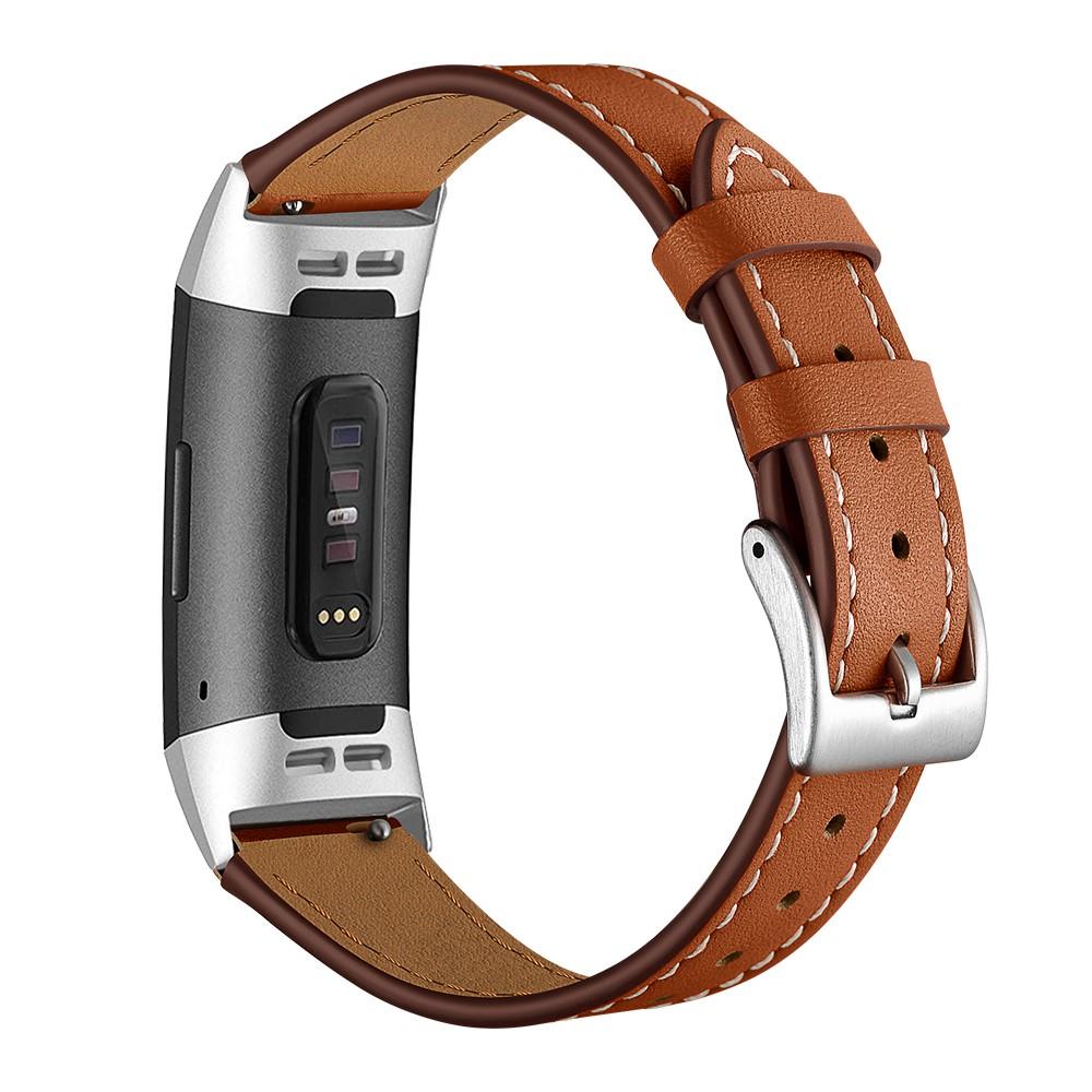 Læderrem Fitbit Charge 3/Charge 4 Brun