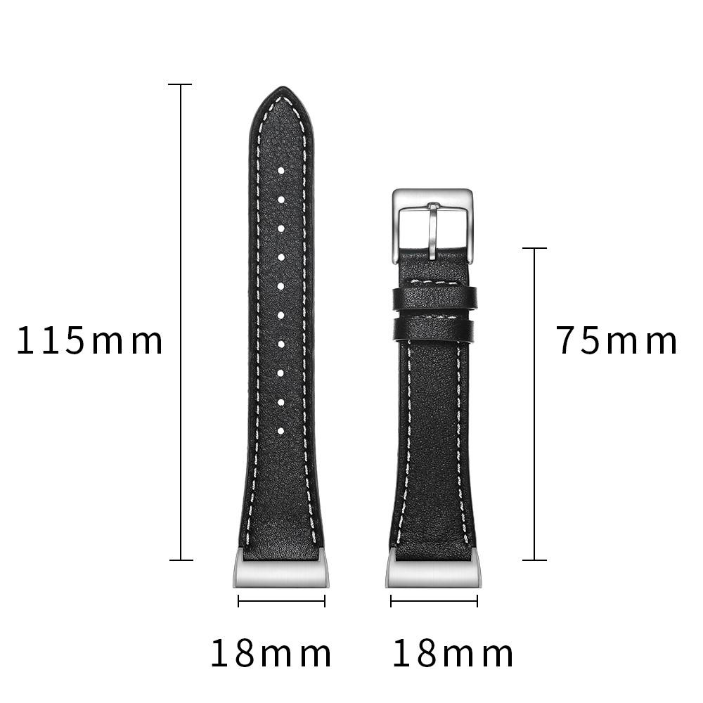 Læderrem Fitbit Charge 3/4 sort