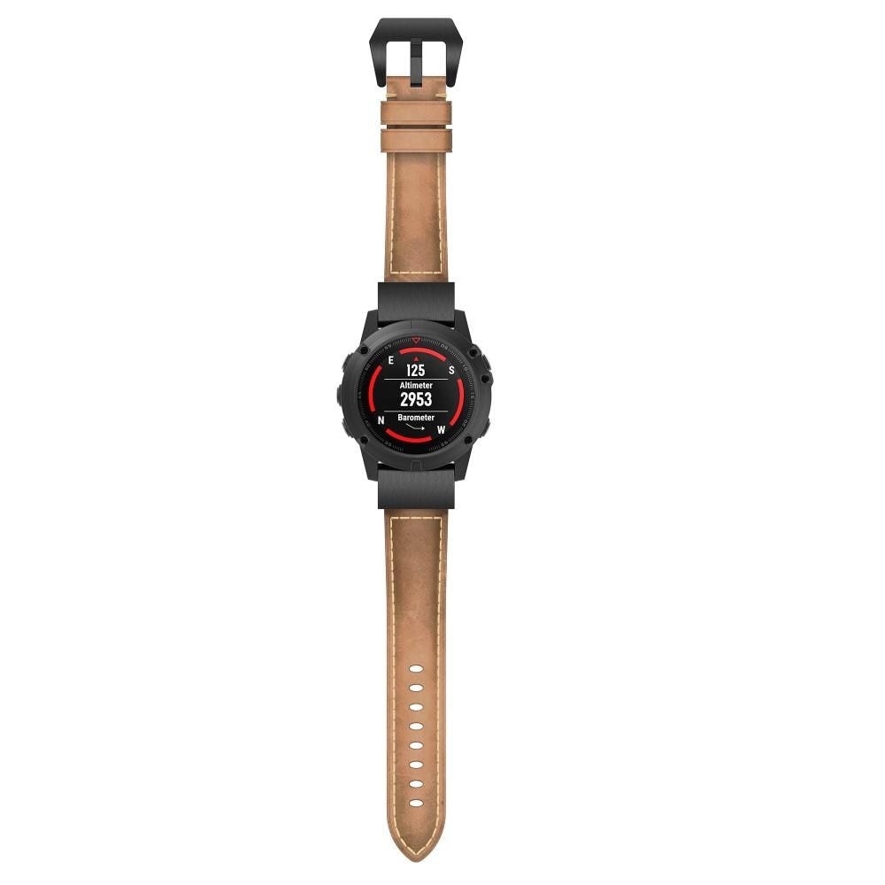 Læderrem Garmin Fenix 7 Pro brun