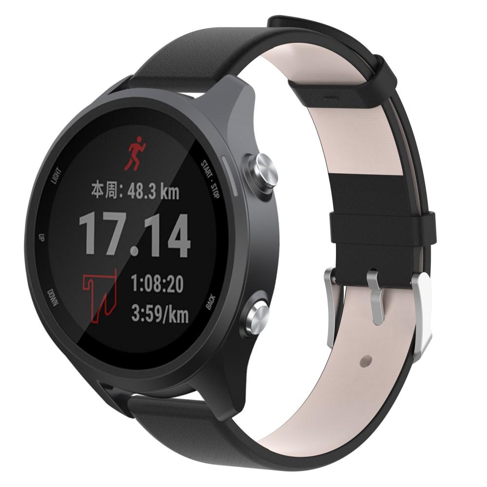 Læderrem Garmin Forerunner 645 sort