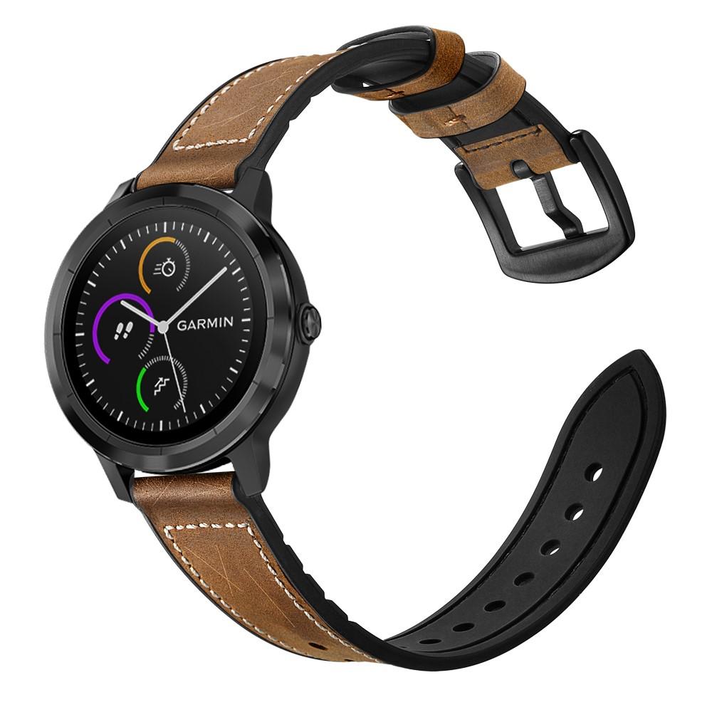 Premium Læderrem Garmin Vivoactive 3/Venu/Venu 2 Plus brun