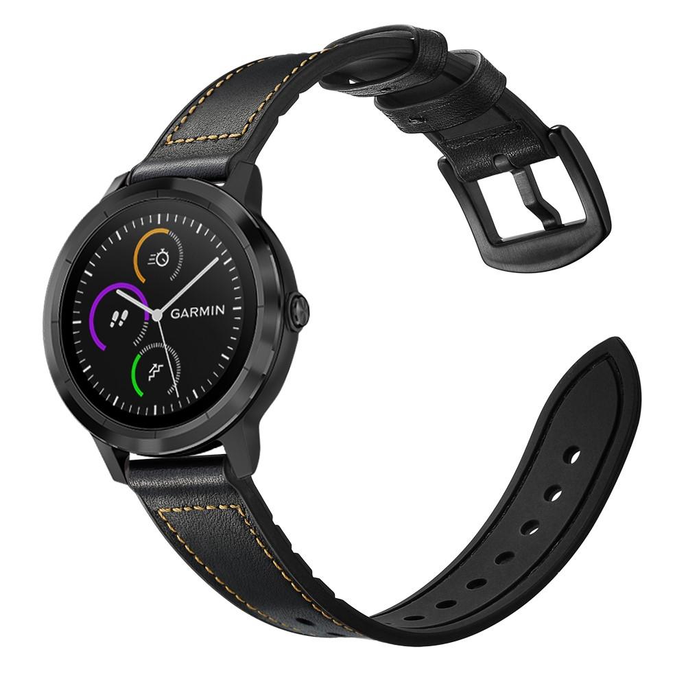 Læderrem Garmin Vivoactive 3 sort