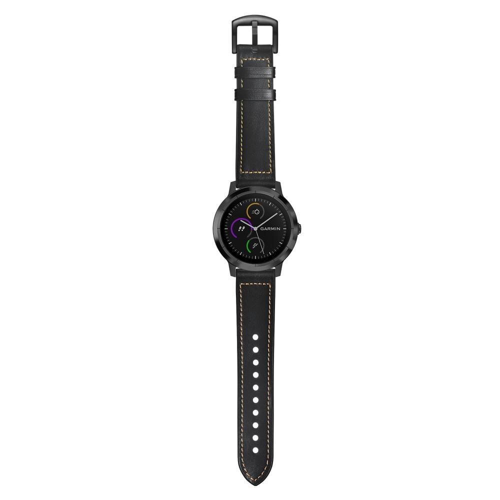 Læderrem Garmin Vivoactive 3 sort