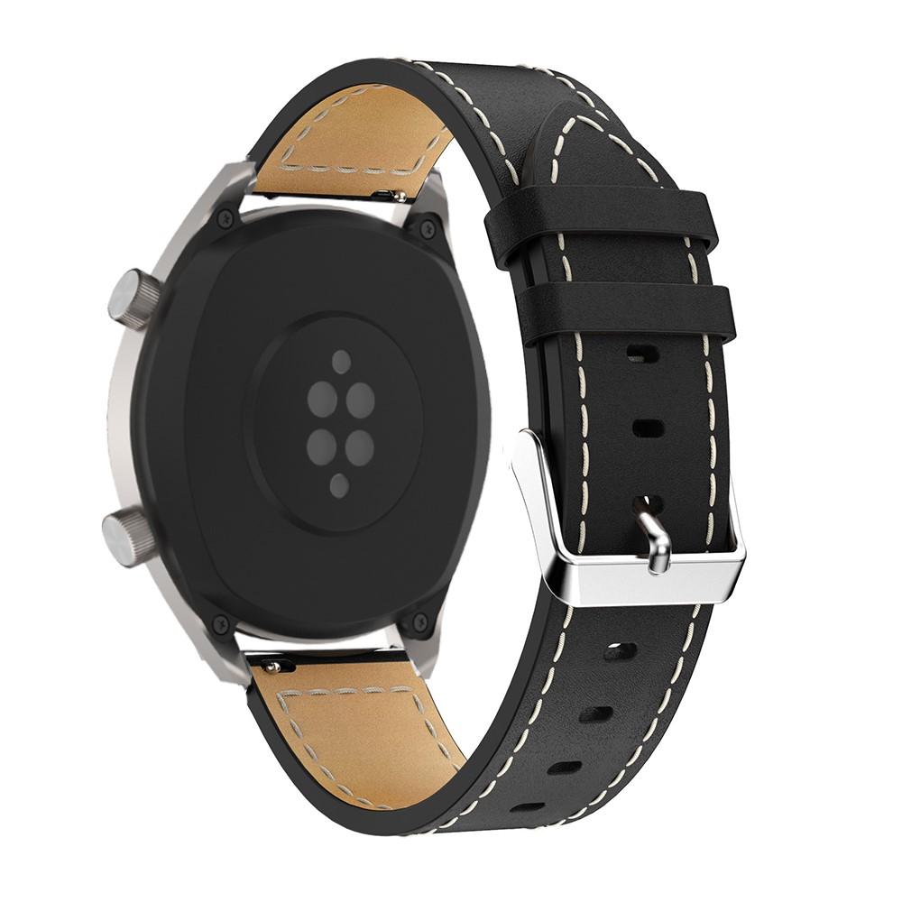 Læderrem Huawei Watch GT/GT 2 46mm/GT 2e sort