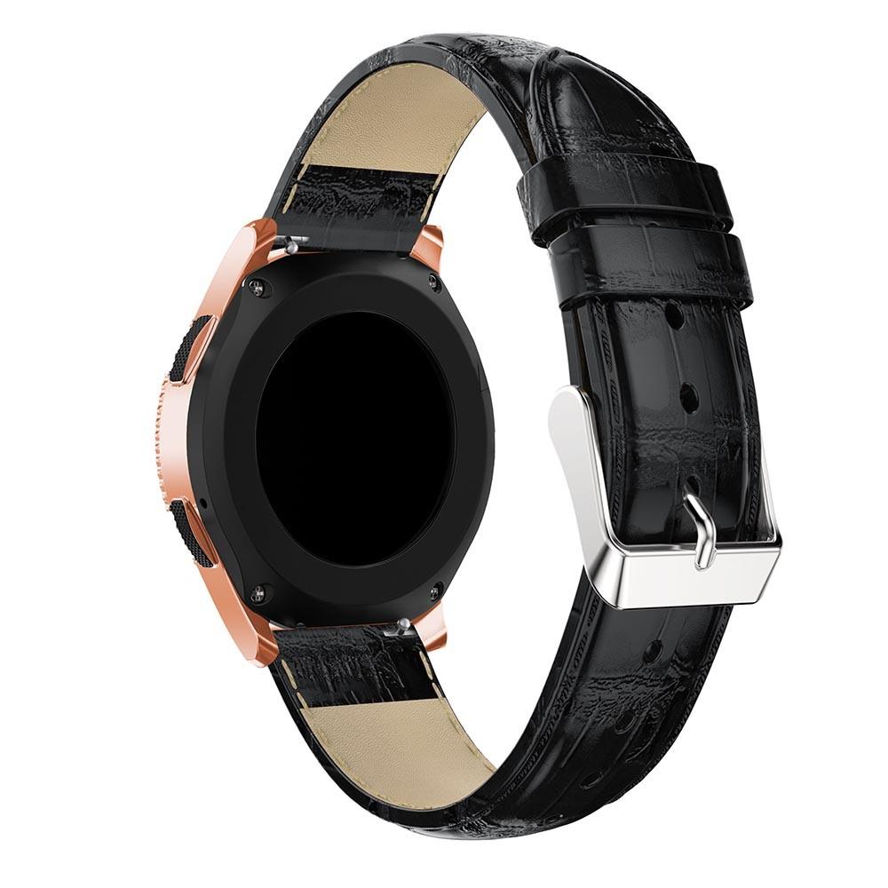 Læderrem Krokodil Samsung Galaxy Watch 4 Classic 42mm sort