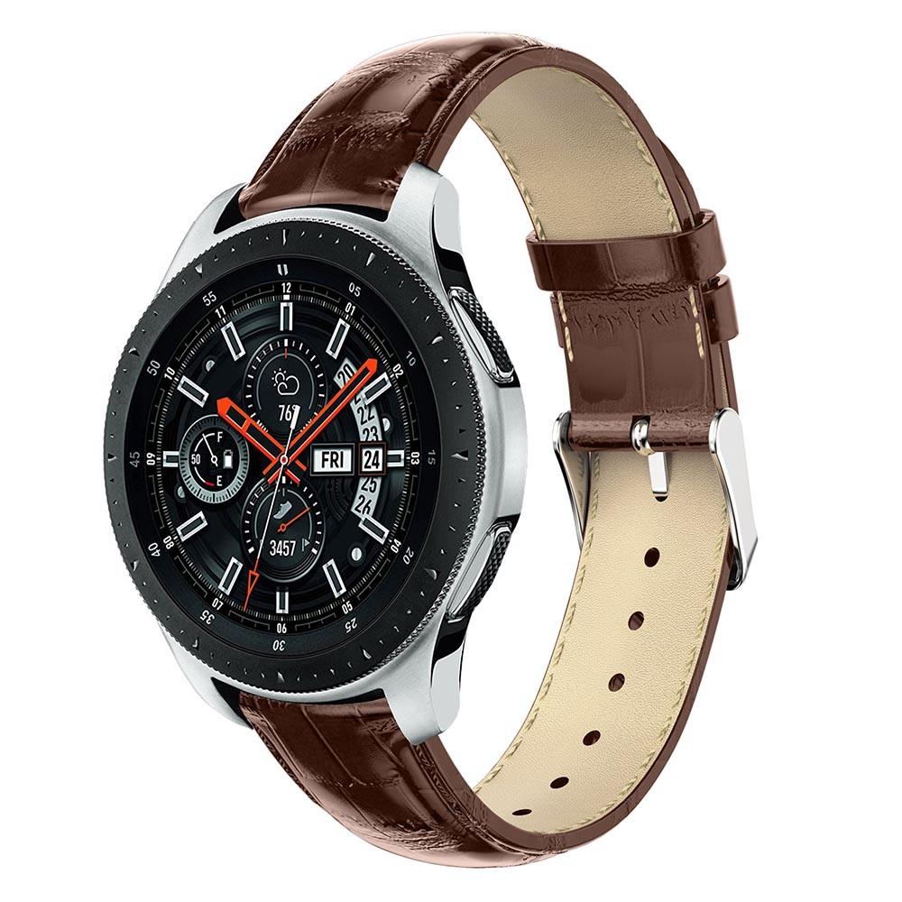 Læderrem Krokodil Galaxy Watch 46mm brun