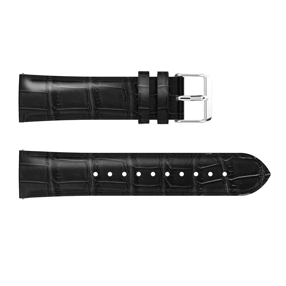 Læderrem Krokodil Galaxy Watch 46mm sort