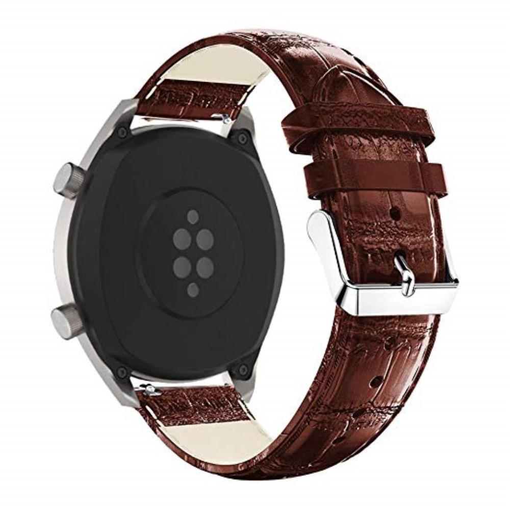 Læderrem Krokodil Huawei Watch GT/GT 2 46mm/GT 2e brun