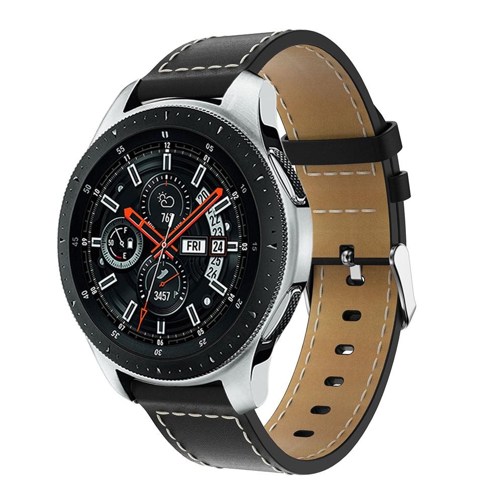 Læderrem Samsung Galaxy Watch 46mm sort