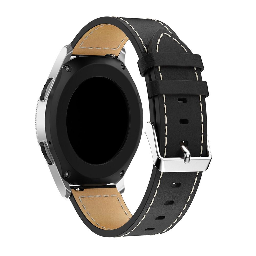 Læderrem Samsung Galaxy Watch 46mm sort