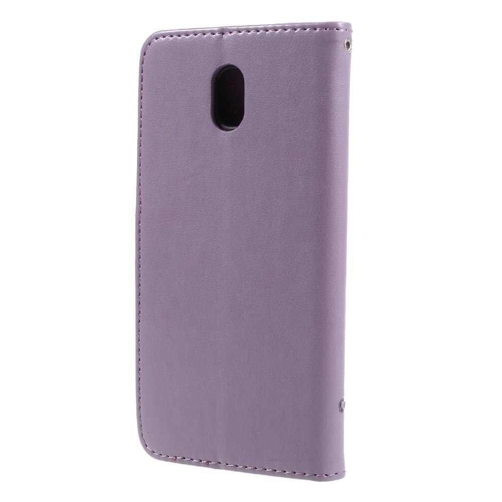 Læderetui Sommerfugle Samsung Galaxy J5 2017 Lilla