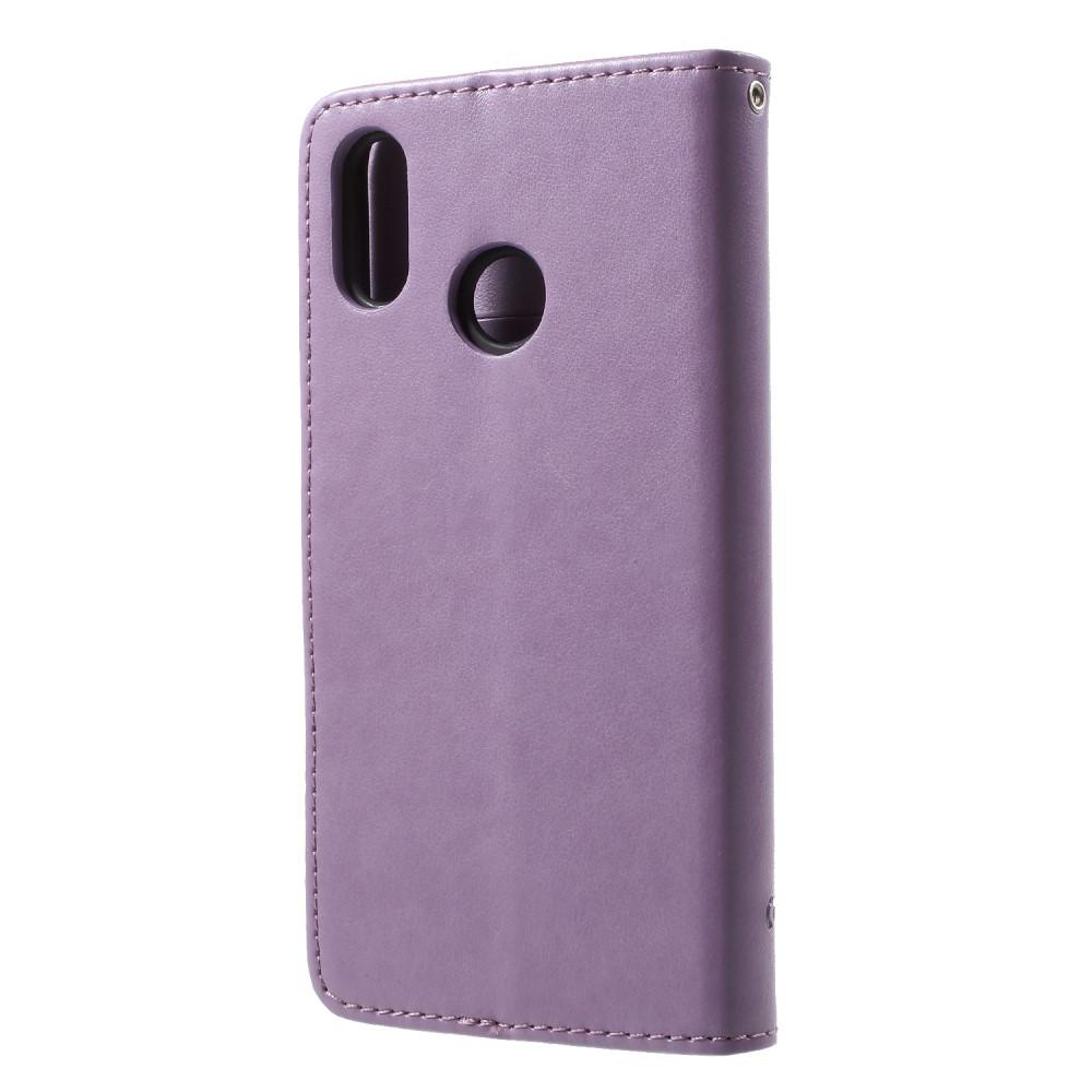 Læderetui Sommerfugle Huawei P20 Lite Lilla