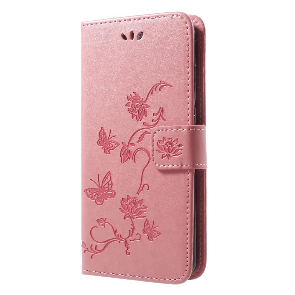 Læderetui Sommerfugle Huawei P20 Pro Lyserød
