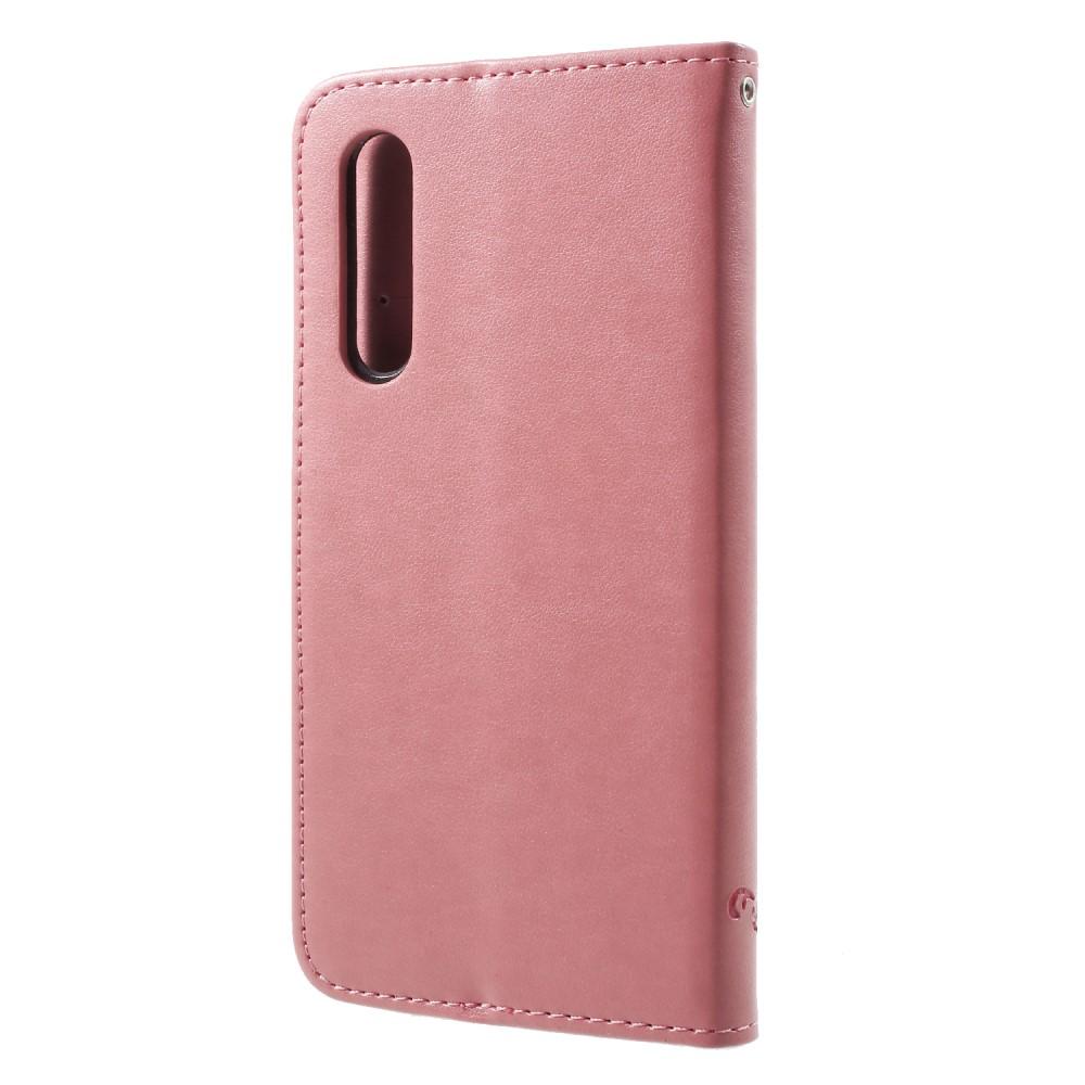 Læderetui Sommerfugle Huawei P20 Pro Lyserød