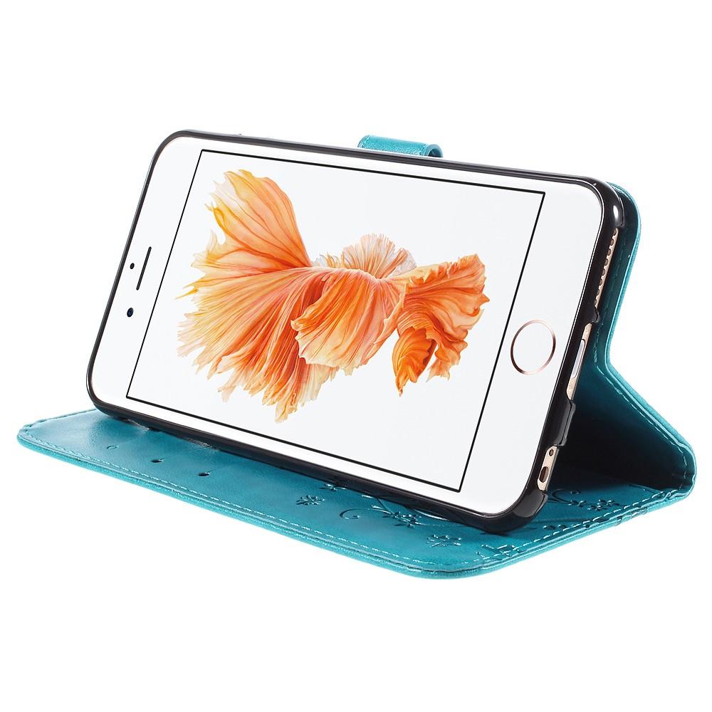 Læderetui Sommerfugle iPhone 6 Plus/6S Plus Blå