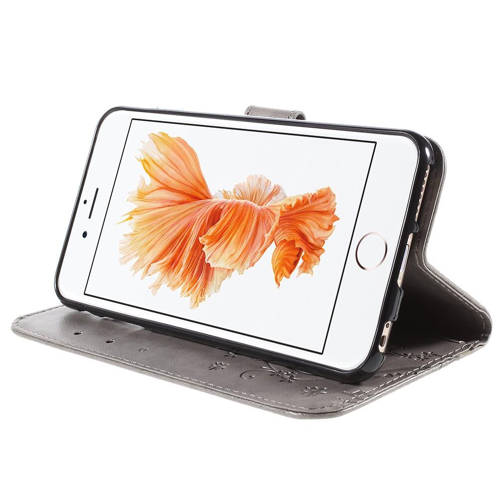 Læderetui Sommerfugle Apple iPhone 6 Plus/6S Plus Grå