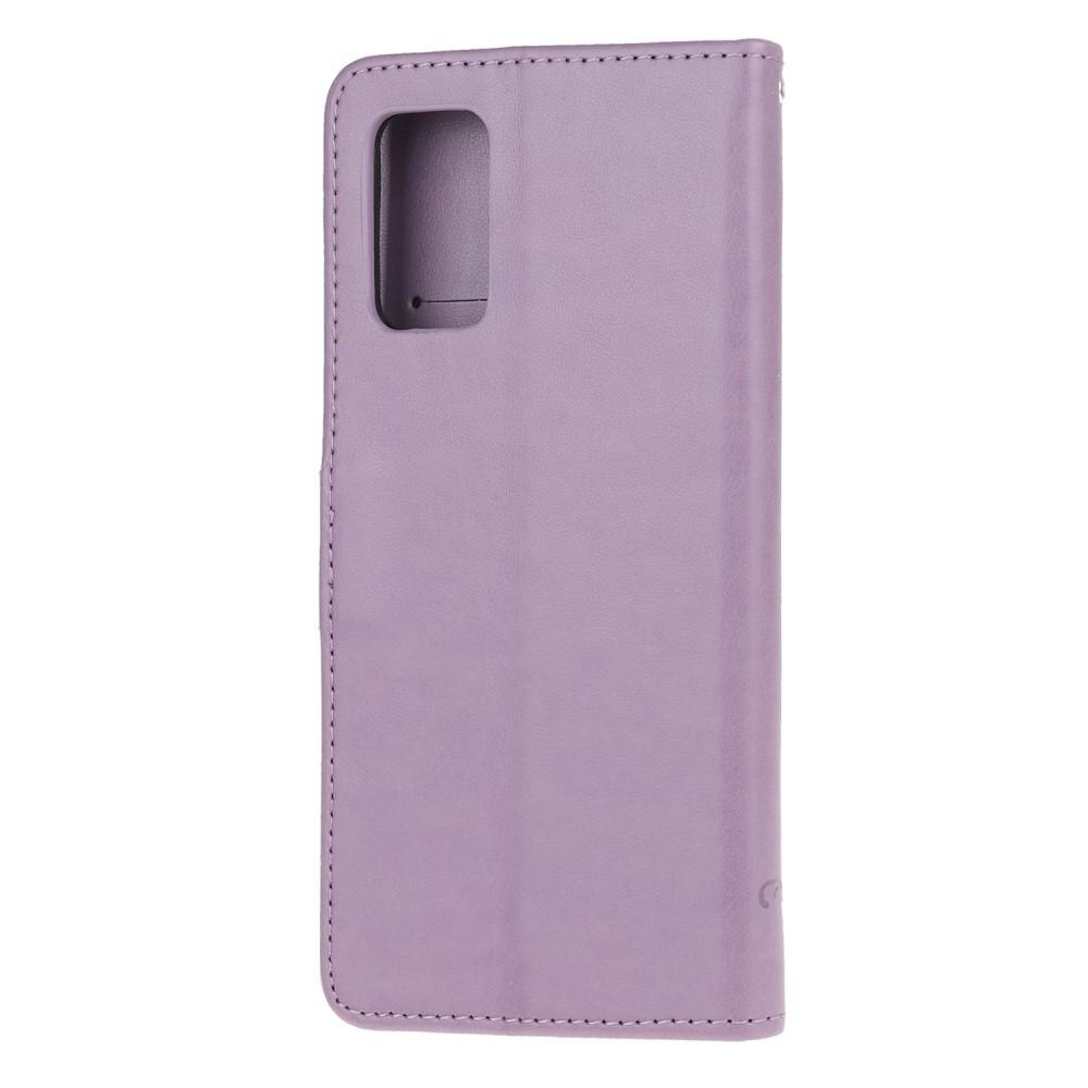 Læderetui Sommerfugle Samsung Galaxy S20 Plus Lilla