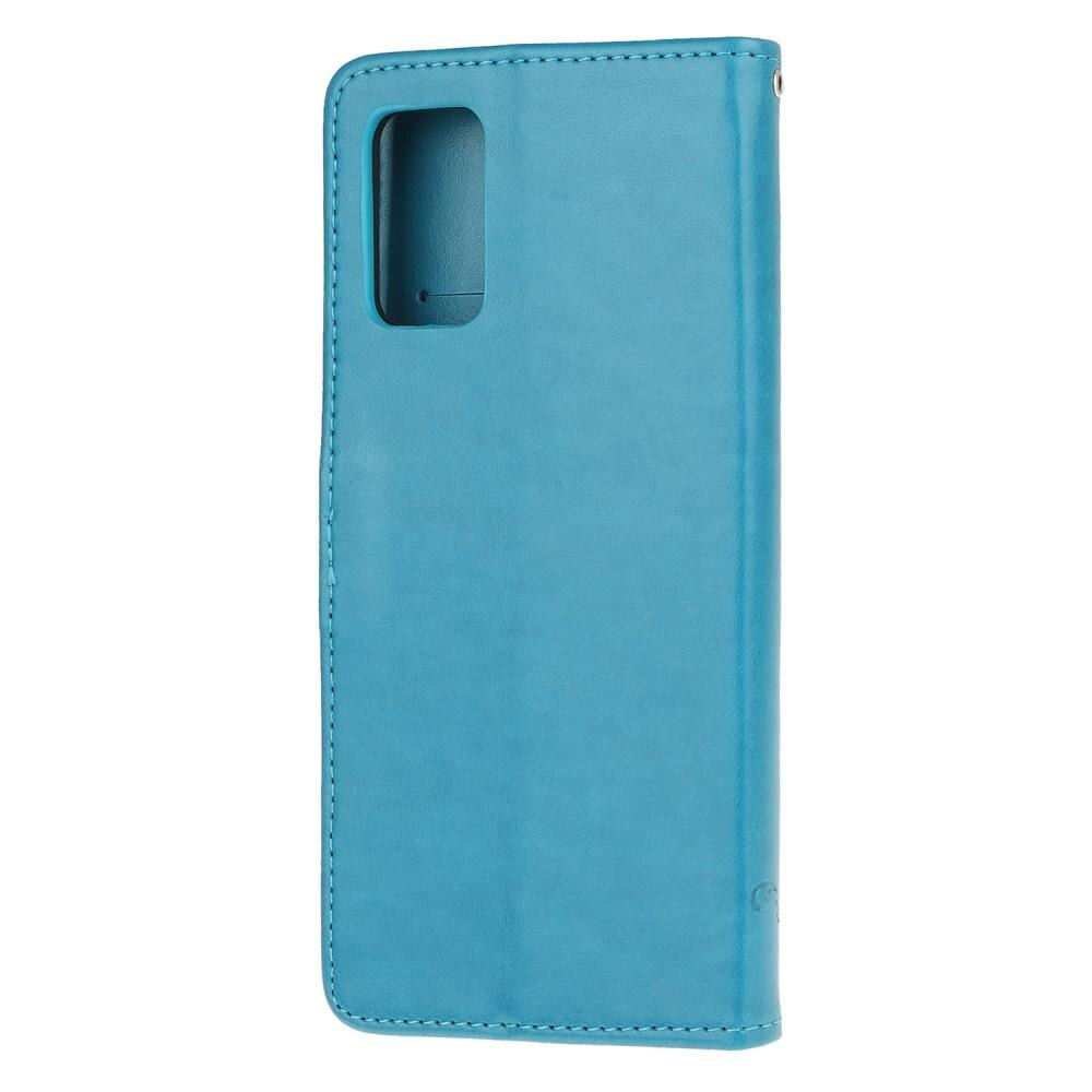 Læderetui Sommerfugle Samsung Galaxy S20 Blå
