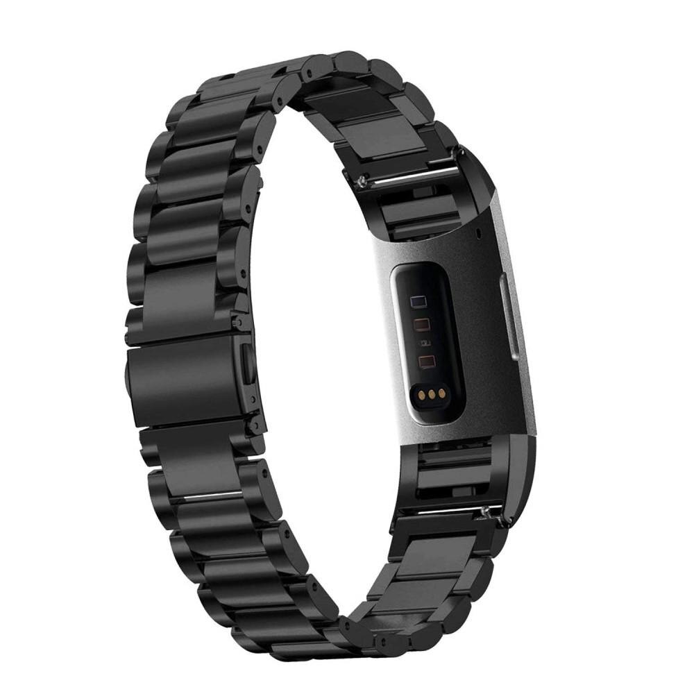 Metalarmbånd Fitbit Charge 3/Charge 4 Sort