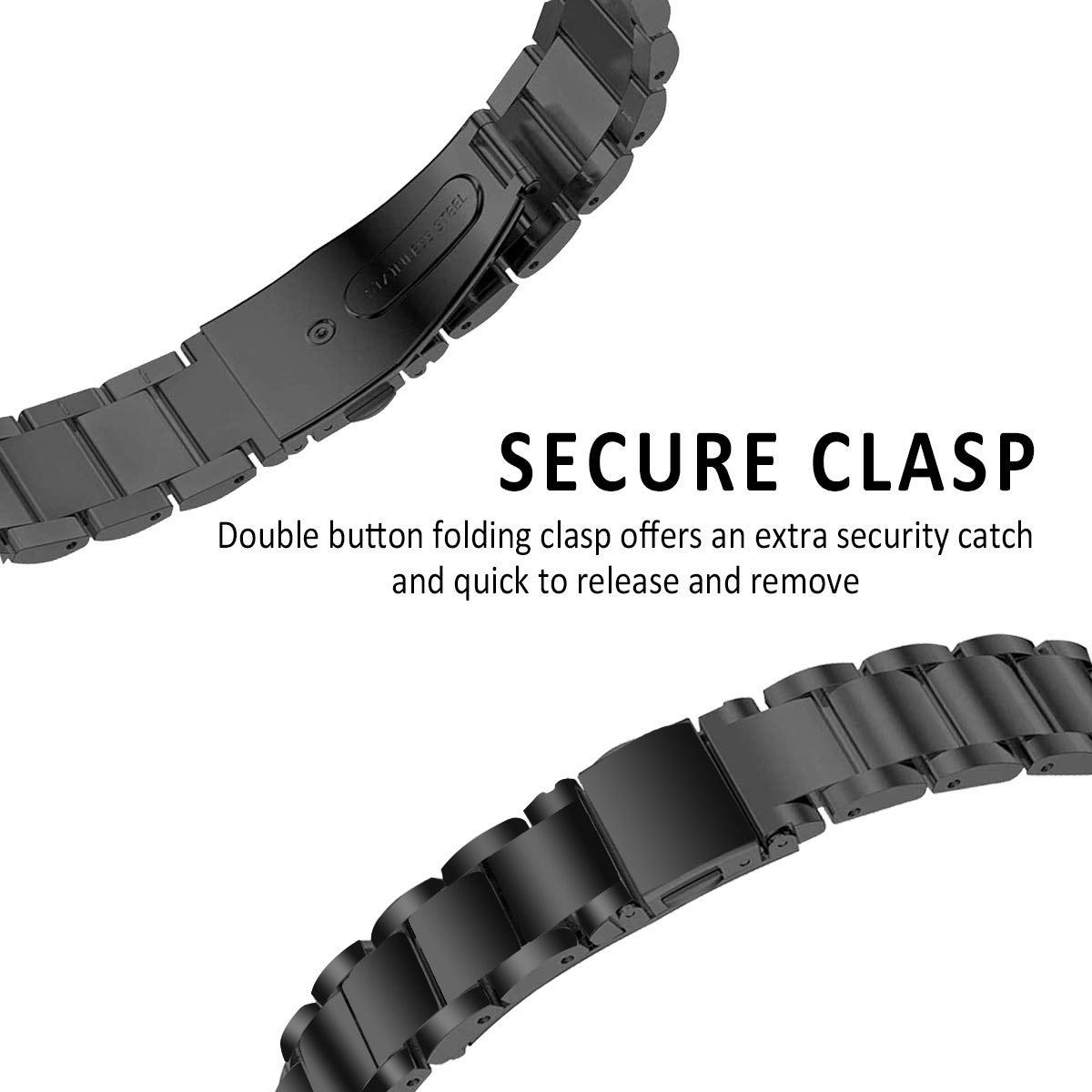 Metalarmbånd Fitbit Inspire/Inspire HR/Inspire 2 sort