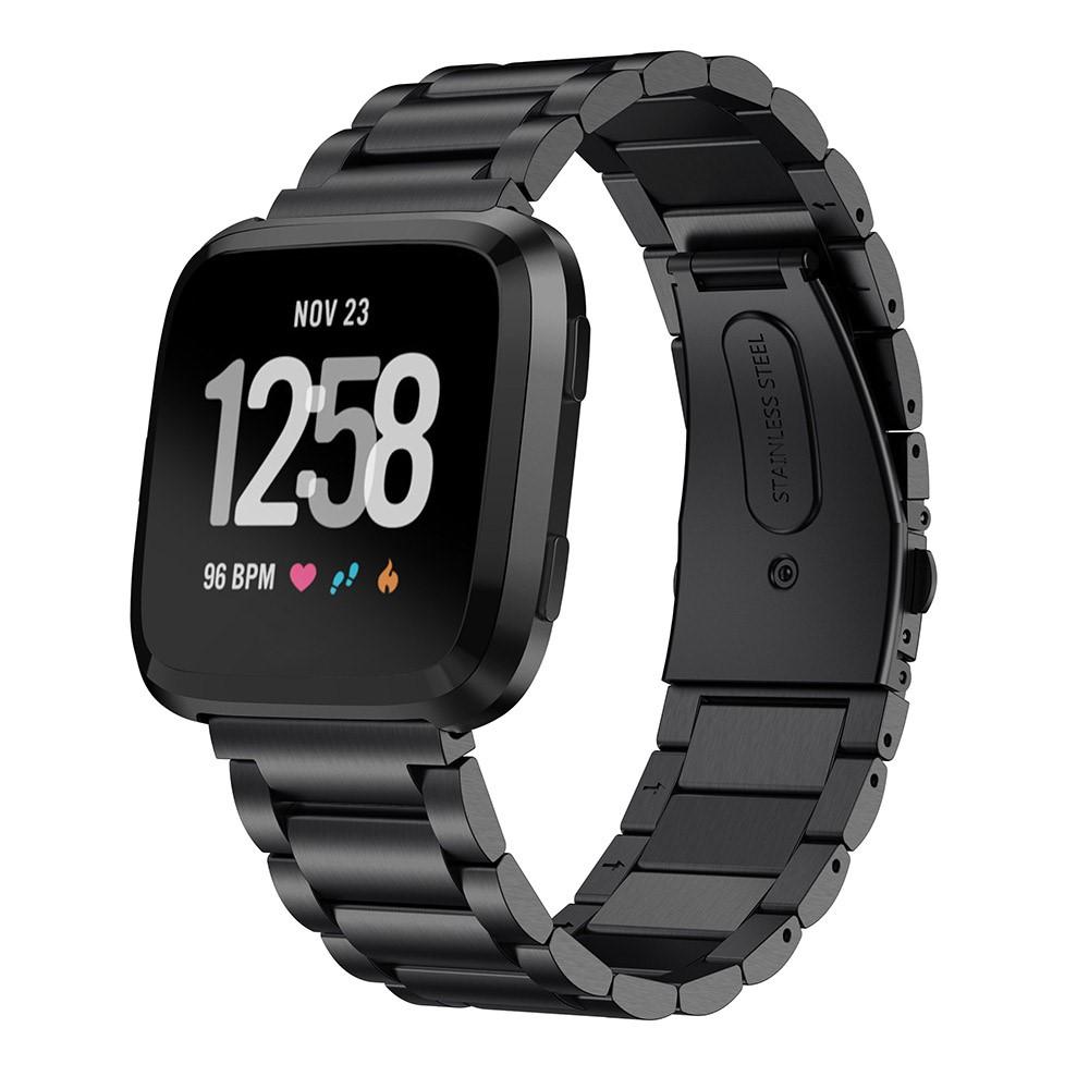 Metalarmbånd Fitbit Versa/Versa Lite/Versa 2 sort