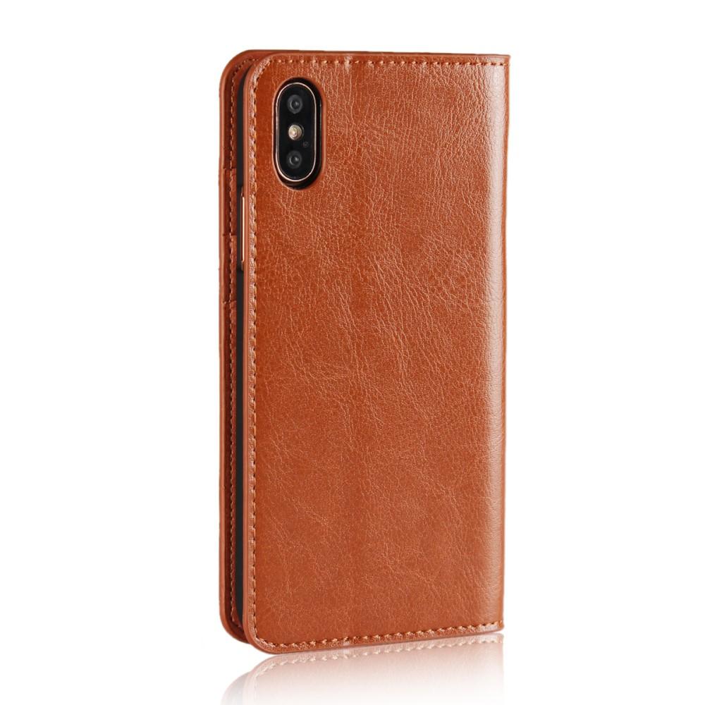 Mobiltaske Ægte Læder iPhone X/XS brun