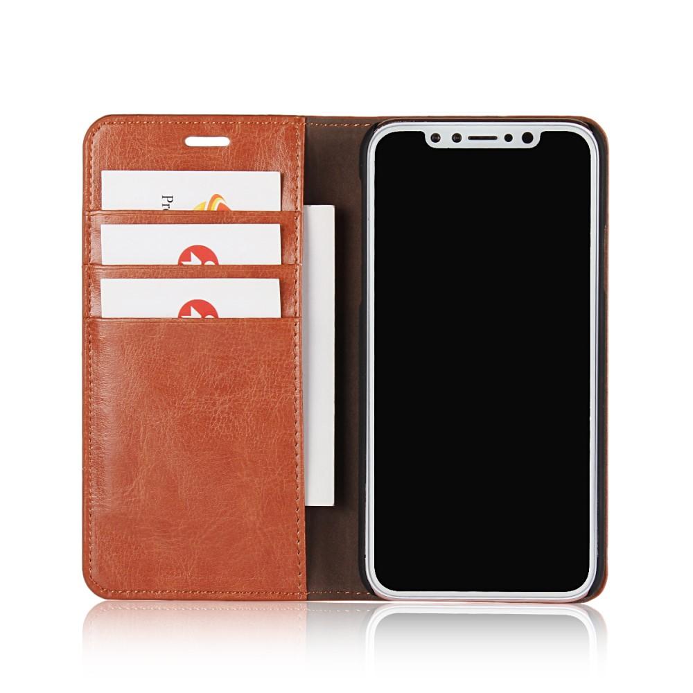 Mobiltaske Ægte Læder iPhone X/XS brun