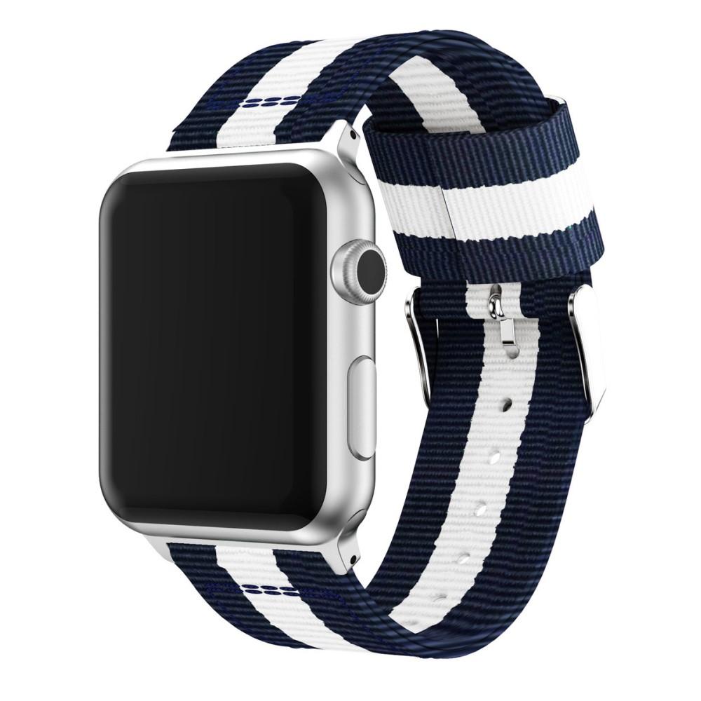 Nylonurrem Apple Watch 38/40/41 mm blå/hvid