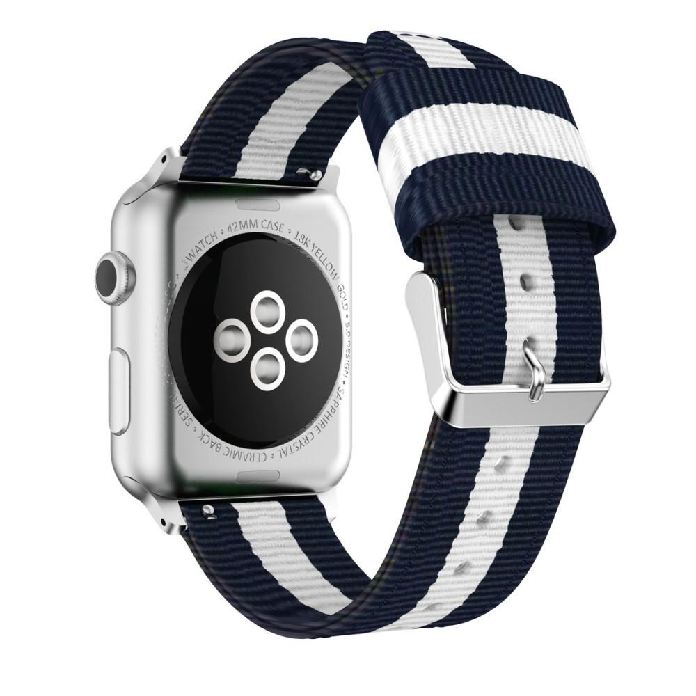 Nylonurrem Apple Watch 38/40/41 mm blå/hvid