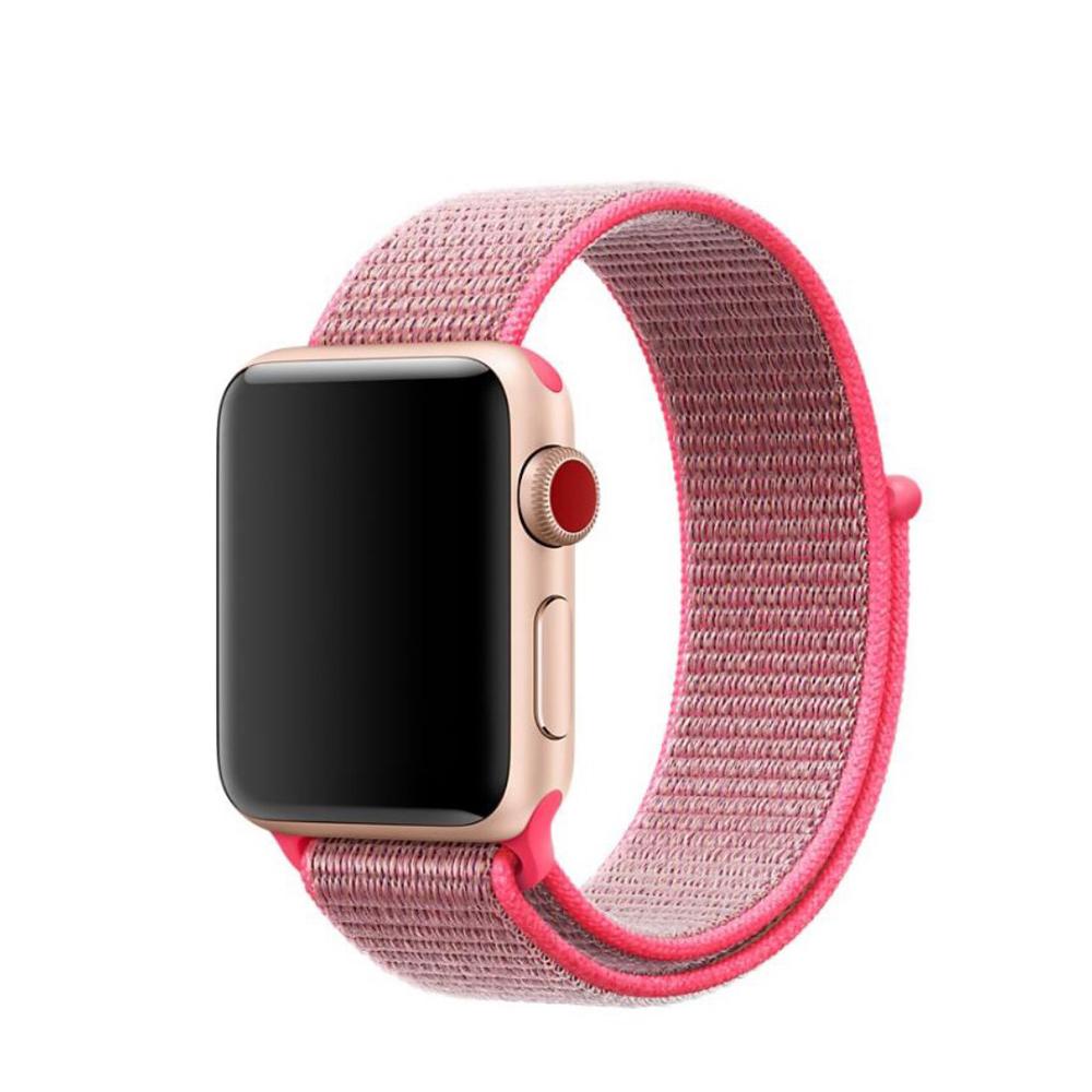 Nylonurrem Apple Watch 45mm Series 8 lyserød