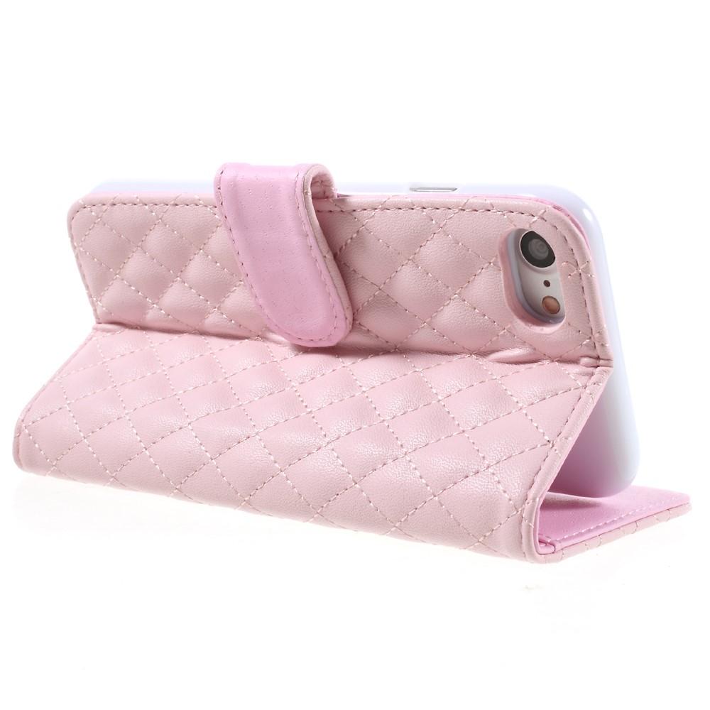 Tegnebogsetui iPhone 8 Quilted lyserød