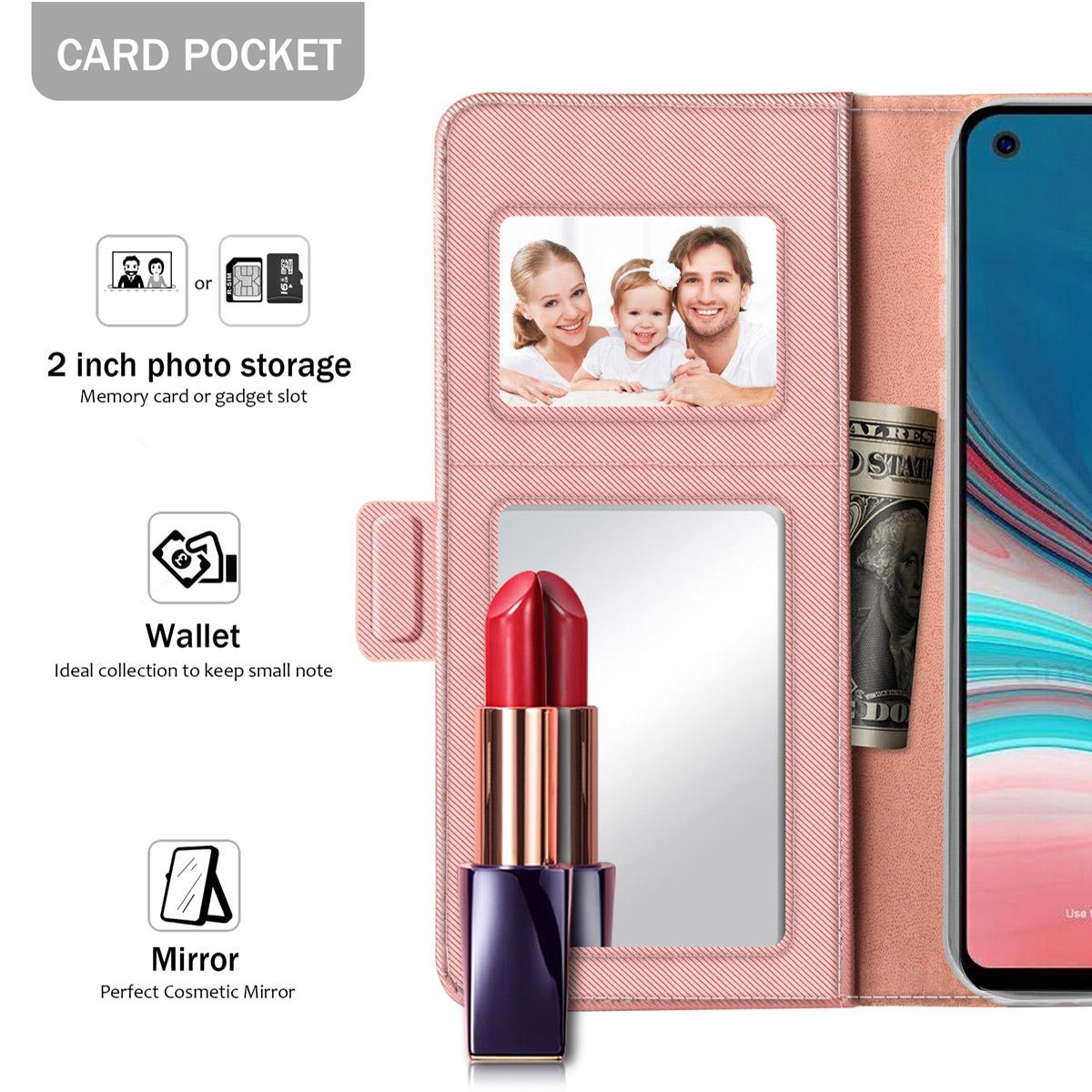Mobiltaske Spejl Galaxy A40 rosaguld
